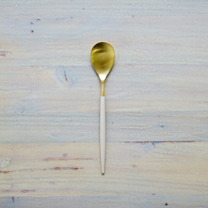 【正規品】クチポール　ミオ・アイボリー　ゴールド　デザートスプーン　/　Cutipol　MIO-Ivory