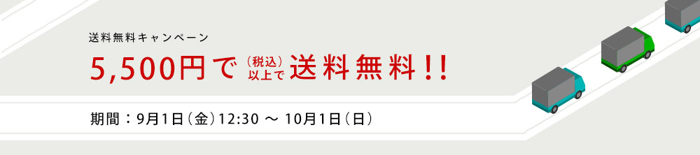 【送料無料キャンペーン】税込5,500円のお買い物で送料無料！