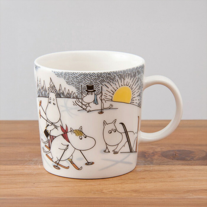 ★【2014年限定】アラビア　ムーミン　マグ　ミスターブリスクとスキー　/　ARABIA　Moomin　skiing　with　Mr.　Brisk【ムーミン冬のお宝マグ】