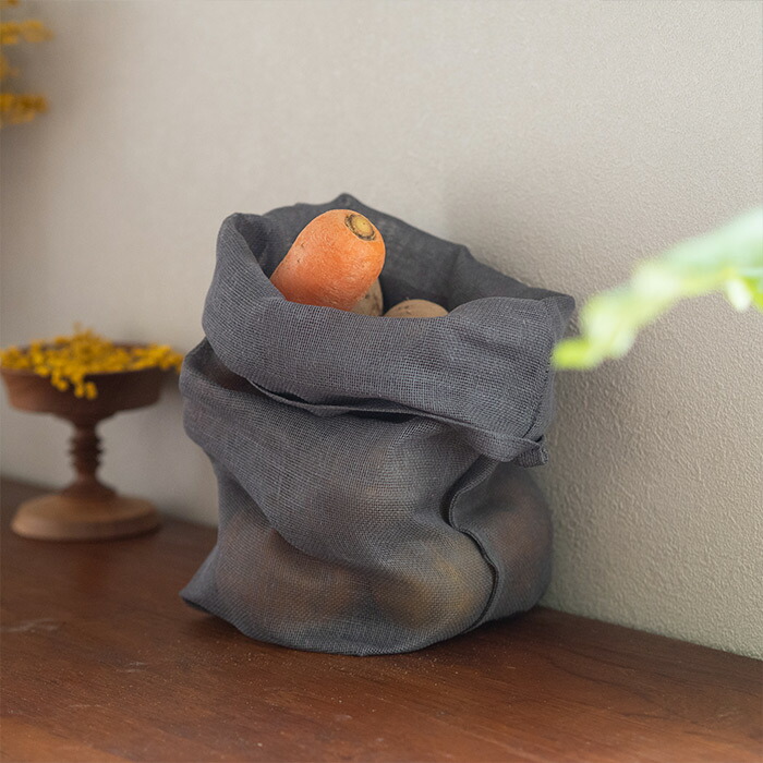 バンイノウエ　シンプルかや野菜袋　L　つるばみ　/　BAN INOUE