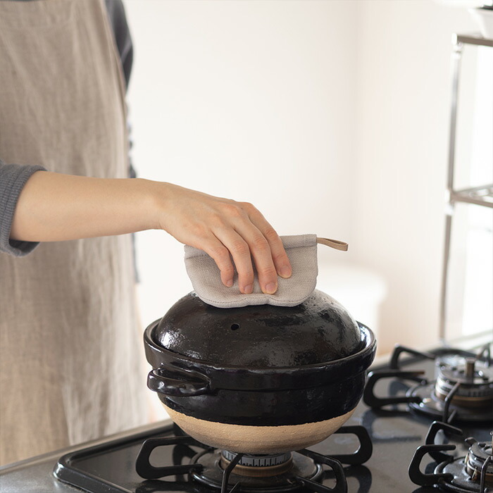 バンイノウエ　シンプルかや鍋つかみ　銀ねず　/　BAN INOUE