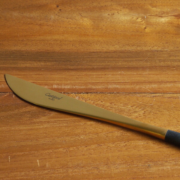 【訳あり】【正規品】クチポール　ゴア・ブラック　ゴールド　ディナーナイフ　/　Cutipol　GOA-Black