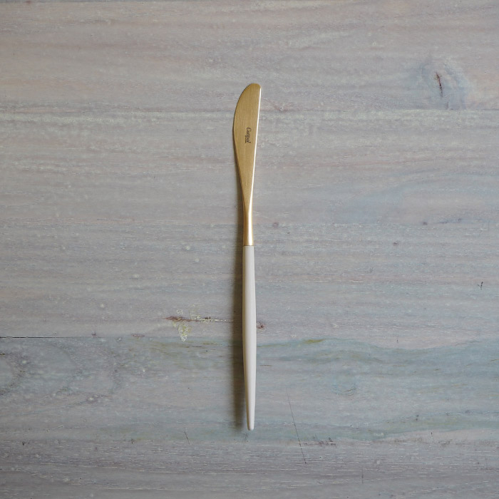 【正規品】クチポール　ミオ・アイボリー　ゴールド　デザートナイフ　/　Cutipol　MIO-Ivory