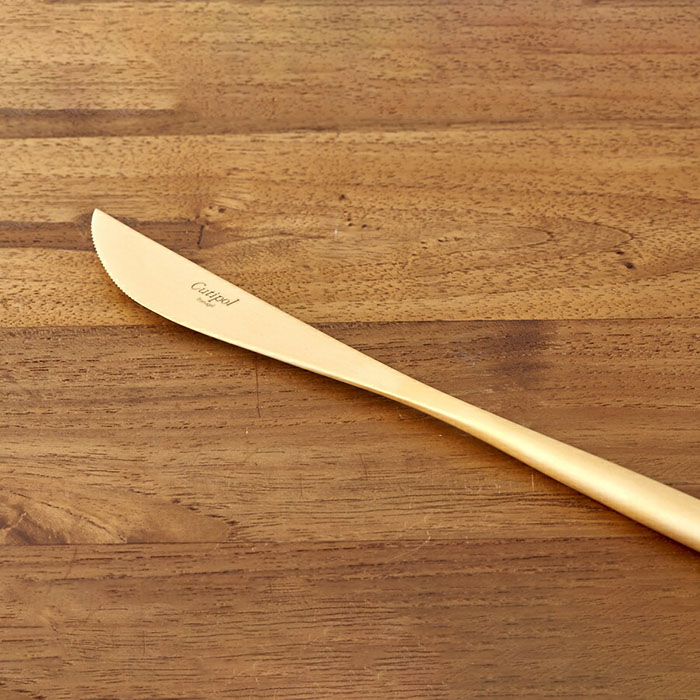 【訳あり】【正規品】クチポール　ムーン　ゴールド　ディナーナイフ　/　Cutipol　MOON　□