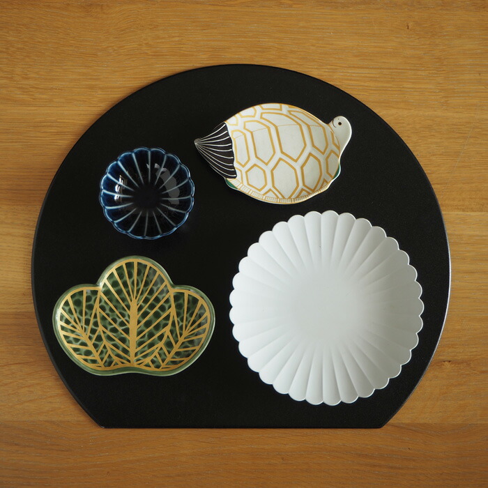 ■【2026年福袋4】初春のお膳に嬉しい ハレの日の半月盆5点セット【亀】