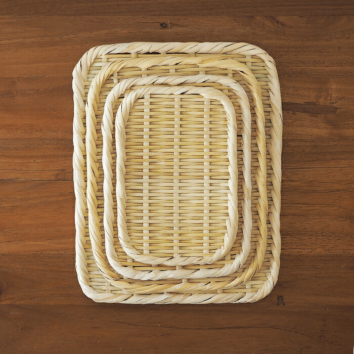 かごや　特選　角盆ざる　18×24cm