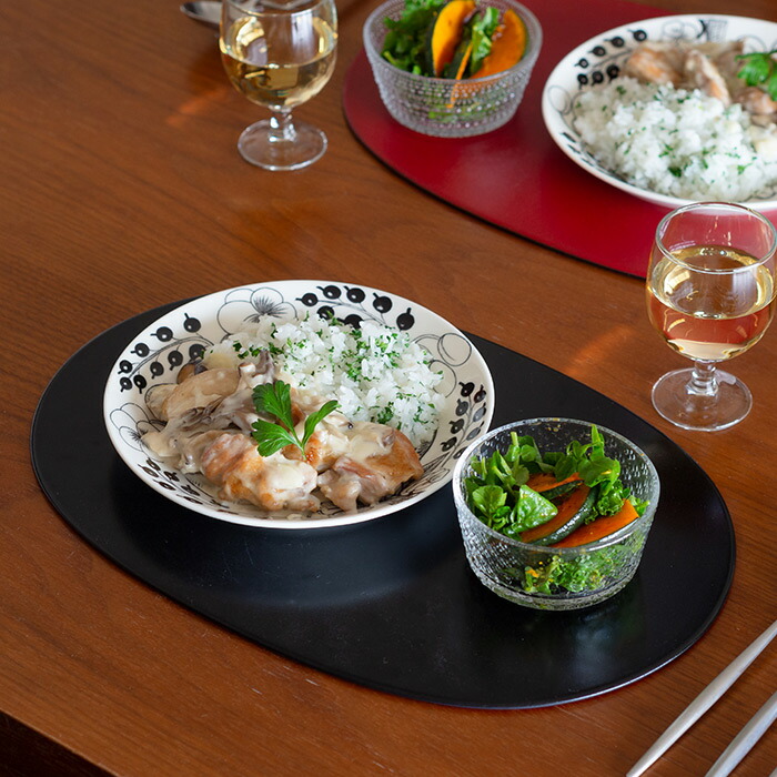 ■【プロキッチンオリジナル】【2枚セット】小判盆　両面　赤×黒　/　PROKITCHEN