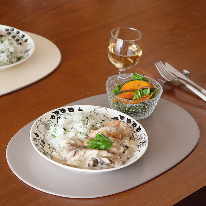 ■【プロキッチンオリジナル】【2枚セット】小判盆　両面　アイボリー×グレージュ　/　PROKITCHEN