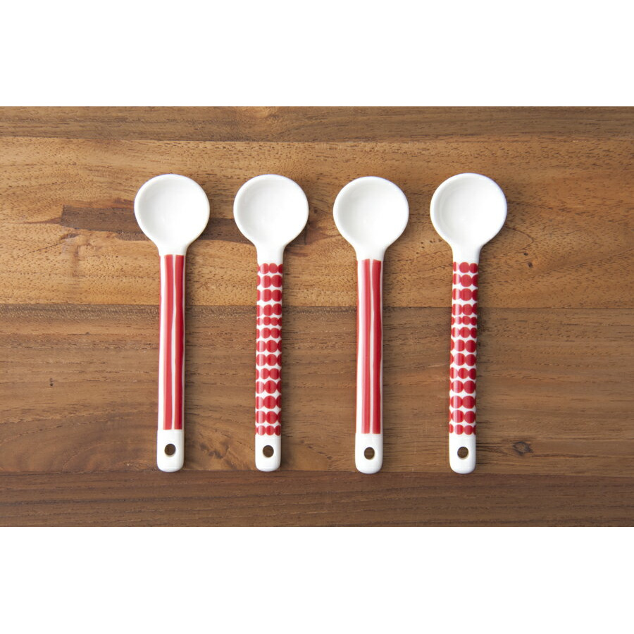 【取扱終了1005】【限定】マリメッコ　セラミックスプーン4本セット　レッド　/　marimekko