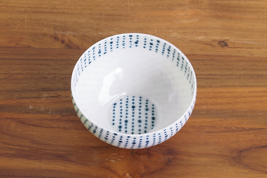 丸直製陶所　染付陶碗　五月雨　青　※