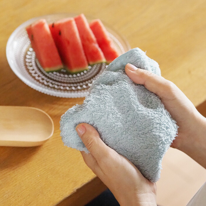 洗濯脱水するだけですぐ乾くおしぼりタオル ブルー