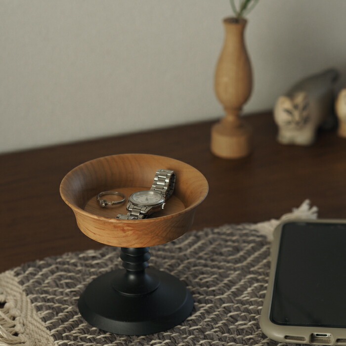 オシオクラフト キャンドルスタンド M 黒染め 桜 / osio craft