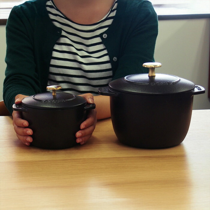 ストウブ　ラ　ココット　デ　ゴハン　M　16cm　ブラック　/　staub【25BF】