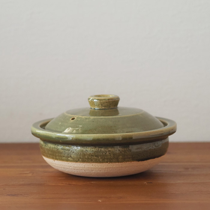 庄左エ門窯　水炊き土鍋　シンプル　二人用　抹茶