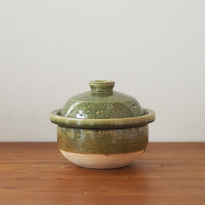 庄左エ門窯　米炊き土鍋　シンプル　一合　抹茶