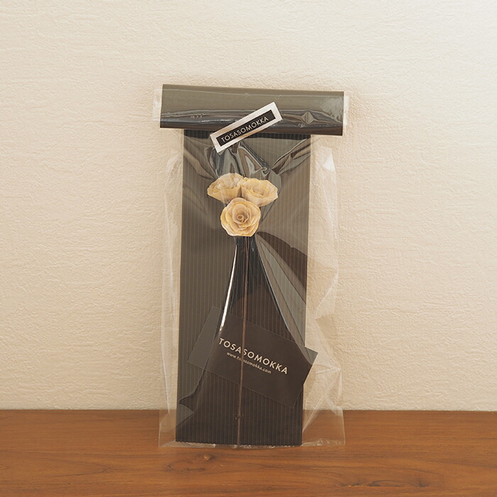 【母の日プライス10%OFF】木のお花　かなばフラワー　ミニバラ　ナチュラル三輪　/　土佐草木花