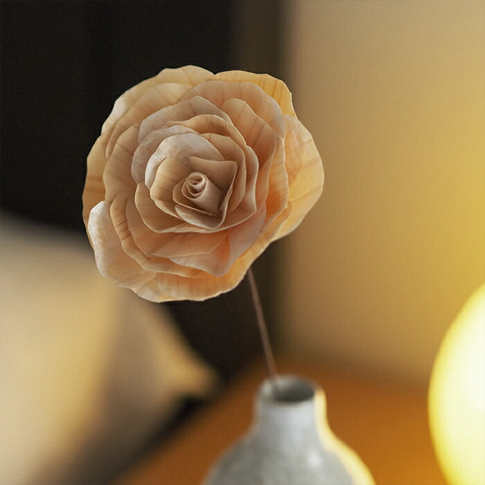【母の日プライス10%OFF】木のお花　かなばフラワー　バラ　ナチュラル一輪　/　土佐草木花