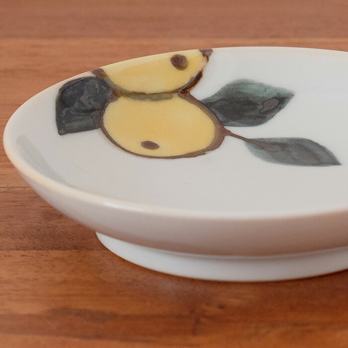 徳永遊心窯　色絵みかん 　3寸皿