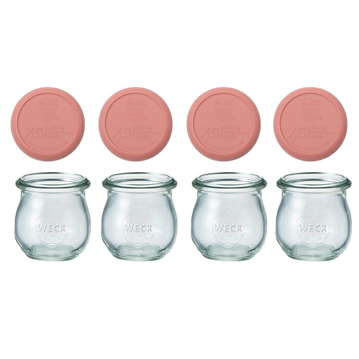ウェック　ホームセット　（チューリップシェイプ　40ml　4個　/　ローズ）　/　WECK