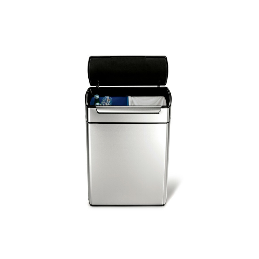 【同梱不可】simplehuman　シンプルヒューマン　タッチバーダストボックス　リサイクル　ステンレス　48L　ツヤ消し　レクタンギュラー　/　simplehuman　※