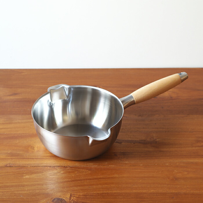 ヨシカワ　アイカタ　両口ステンレス雪平鍋18cm　/　aikata