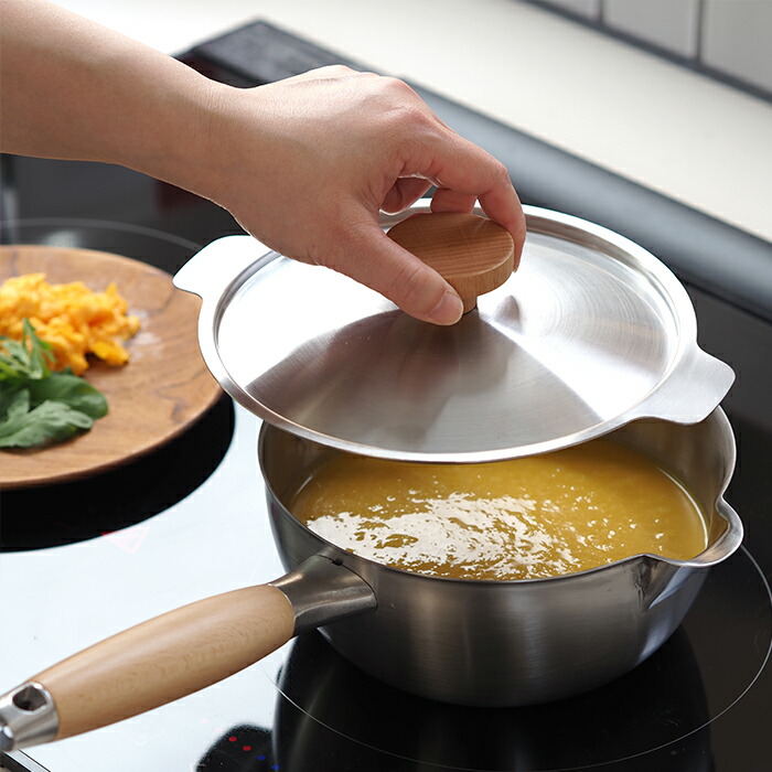 ヨシカワ　アイカタ　両口ステンレス雪平鍋18cm用蓋　/　aikata