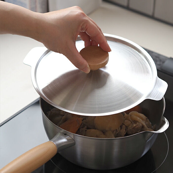 ヨシカワ　アイカタ　両口ステンレス雪平鍋20cm　/　aikata