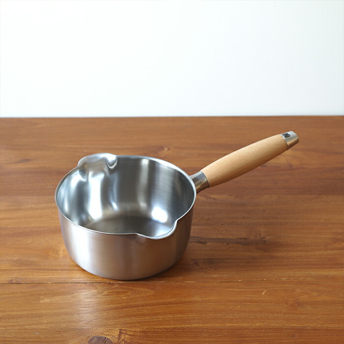 ヨシカワ　アイカタ　両口ステンレスミルクパン16cm　/　aikata