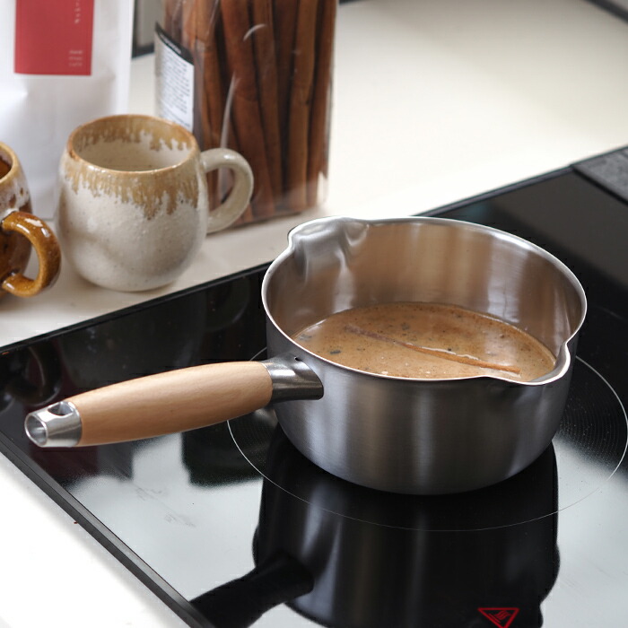 ヨシカワ　アイカタ　両口ステンレスミルクパン16cm　/　aikata