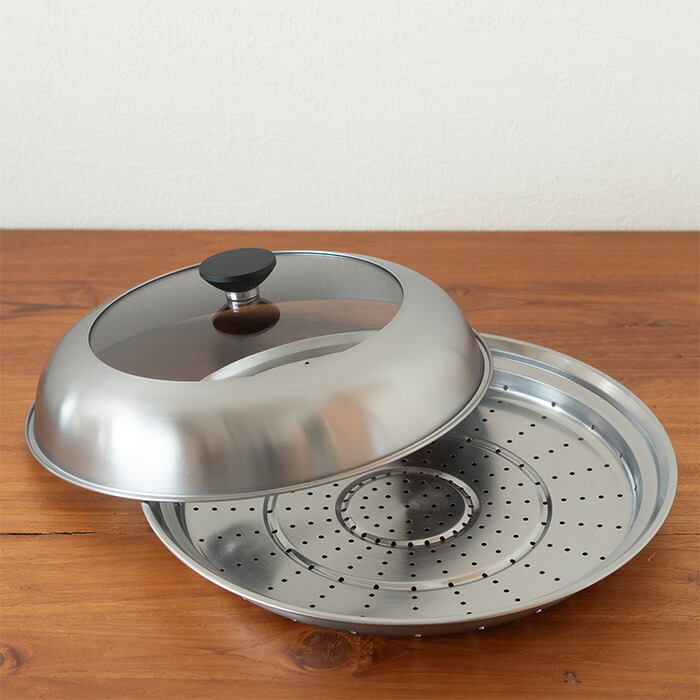 ヨシカワ　見える！フライパン用蒸し器　28～30cm用