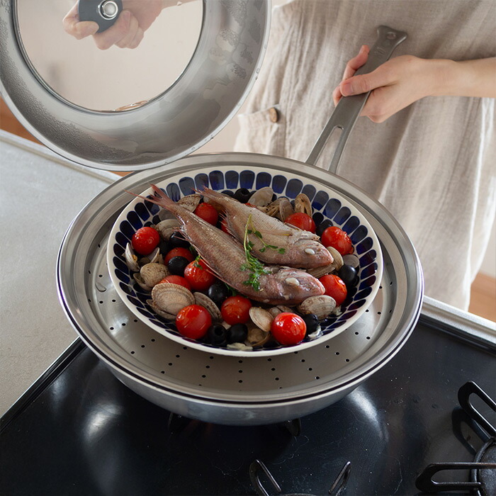 ヨシカワ　見える！フライパン用蒸し器　28～30cm用