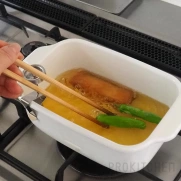 富士ホーロー　角型天ぷら鍋セット　温度計付き　IH対応