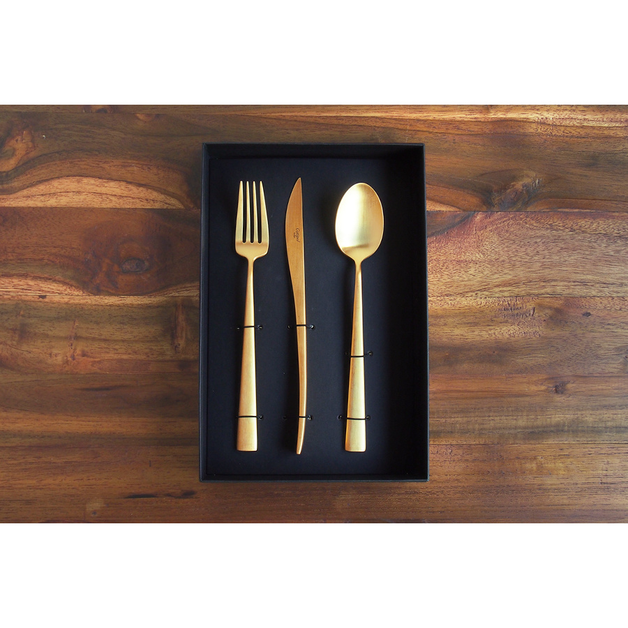 クチポール デュナ・ゴールド ディナーセット 3PCS / Cutipol DUNA-GoldBrushed