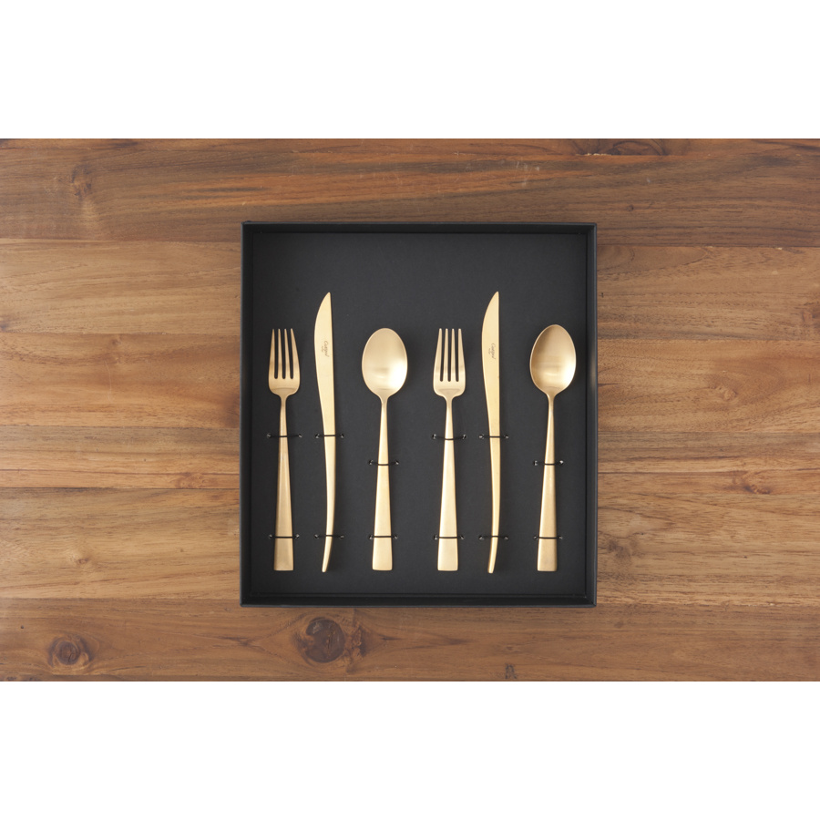 クチポール デュナ・ゴールド デザートセット 6PCS / Cutipol DUNA-GoldBrushed