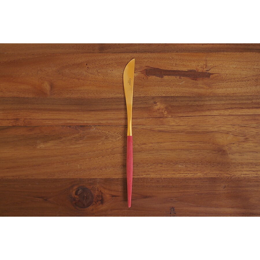 クチポール ゴア・レッド マットゴールド ディナーナイフ / Cutipol GOA-RedMattGold