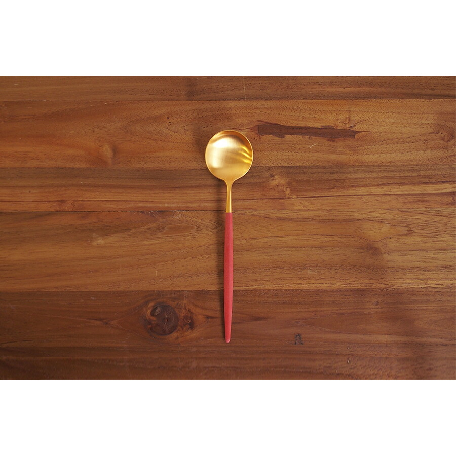 クチポール ゴア・レッド マットゴールド デザートスプーン / Cutipol GOA-RedMattGold