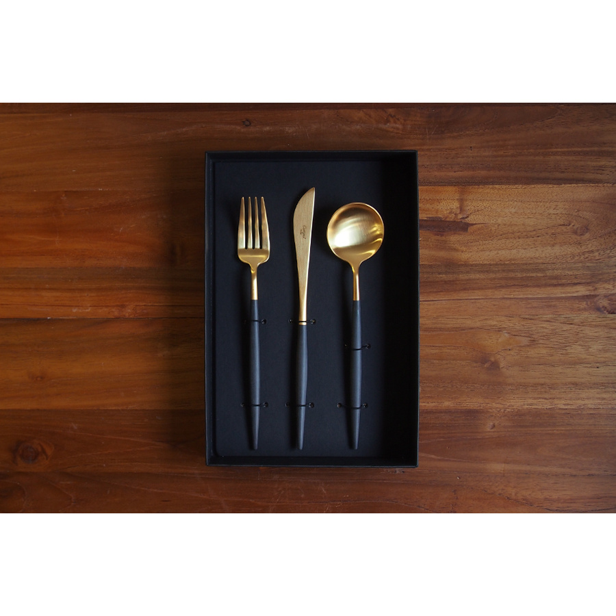 クチポール ゴア マットゴールド ディナーセット 3PCS / Cutipol GOA-Gold