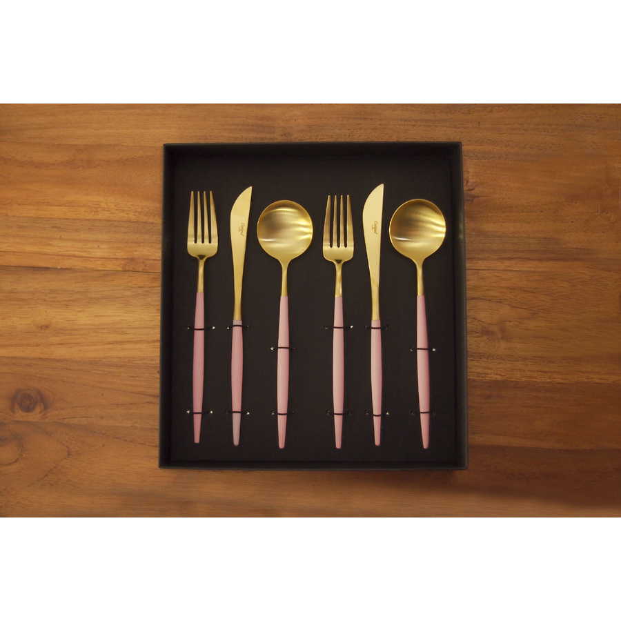 クチポール ゴア・ピンク マットゴールド ディナーセット 6PCS / Cutipol GOA-Pink