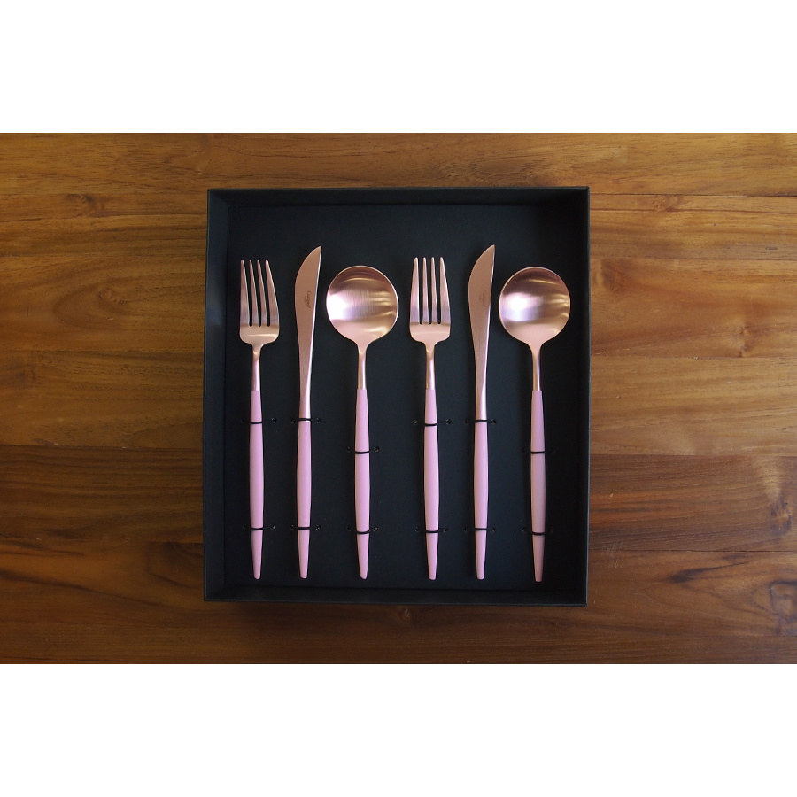 クチポール ゴア・ピンク マットローズゴールド ディナーセット 6PCS / Cutipol GOA-PinkMattRoseGold