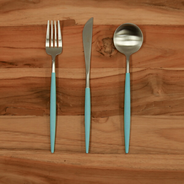 ■クチポール ゴア・ターコイズ ディナーセット 3PCS (箱なし) / Cutipol GOA-Turquoise
