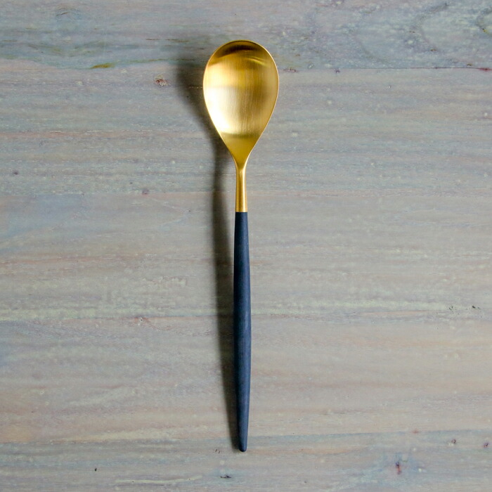 クチポール ミオ・ブラック マットゴールド テーブルスプーン / Cutipol MIO-BlackMattGold