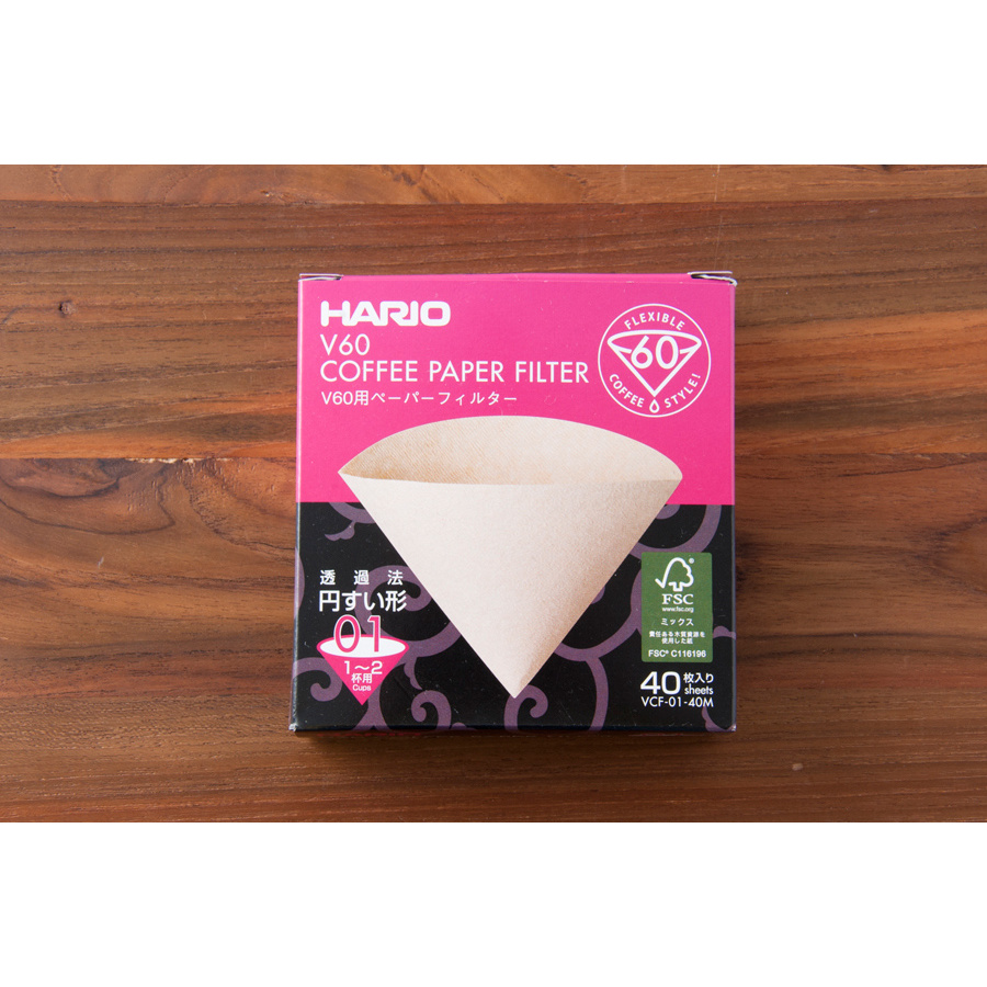 ハリオ V60用ペーパーフィルター みさらし40枚入 1-2杯用 / HARIO