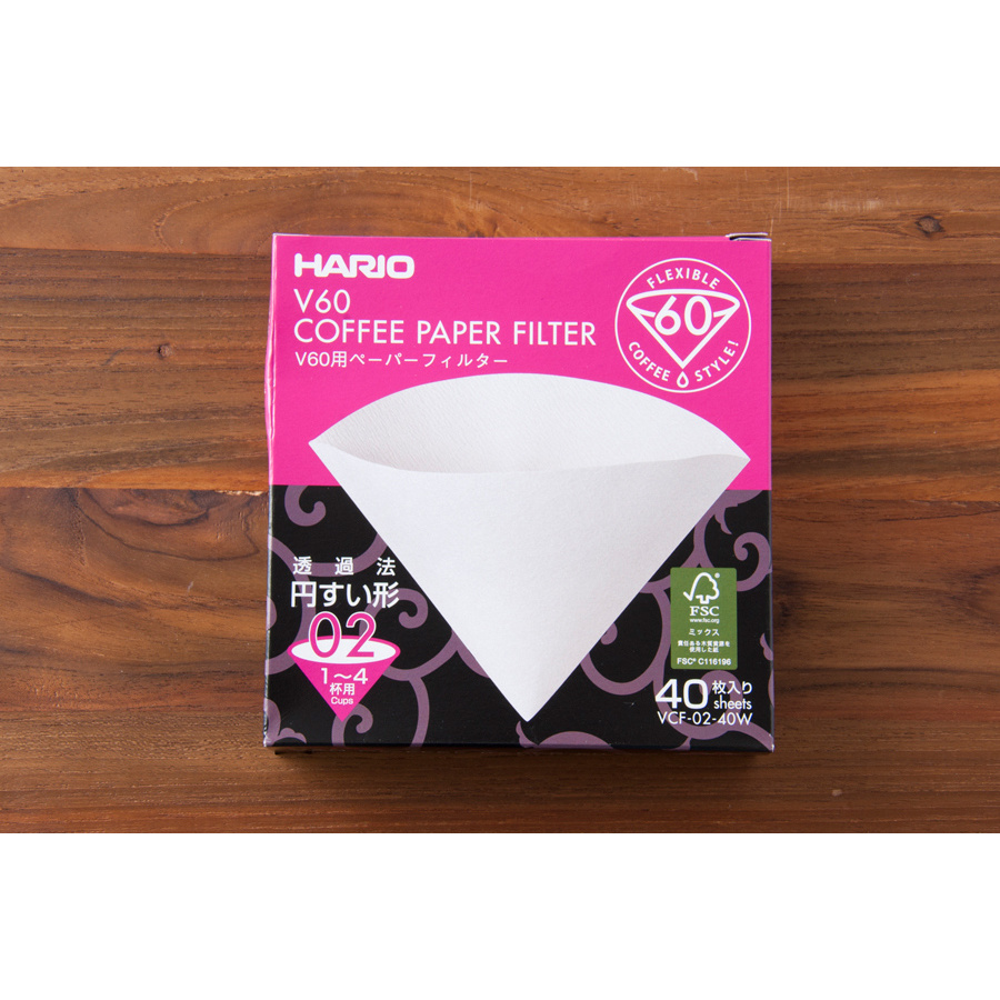 ハリオ V60用ペーパーフィルター 酸素漂白40枚入 1-4杯用 / HARIO