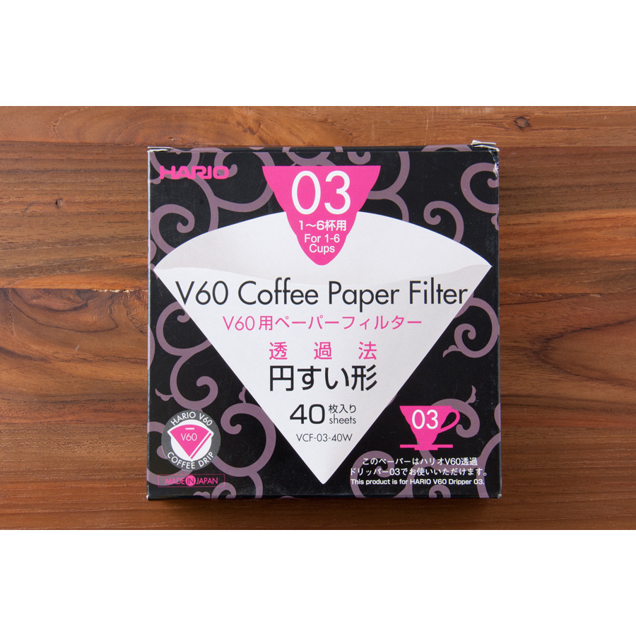 ハリオ V60用ペーパーフィルター 酸素漂白40枚入 1-6杯用 / HARIO