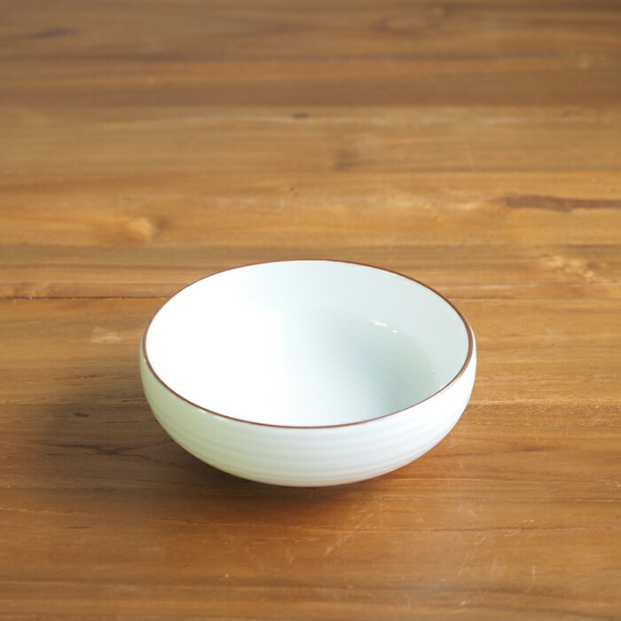 白山陶器　小鉢　白磁千段　/　HAKUSAN