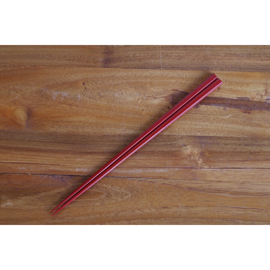 石川漆宝堂 面取箸 RED S