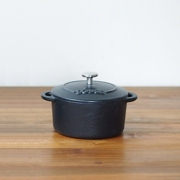 【単品】ロッジ エナメルミニココット 円型ブラック / LODGE ※