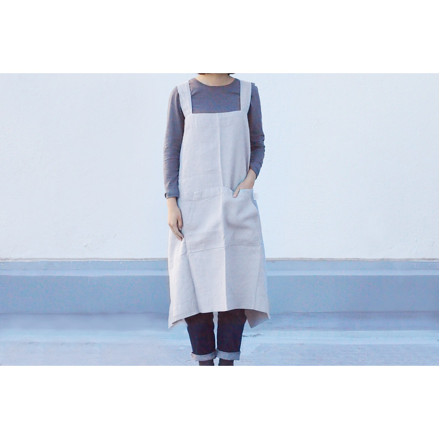 リネンテイルズ ピナフォアエプロン ライトグレー / Linen Tales