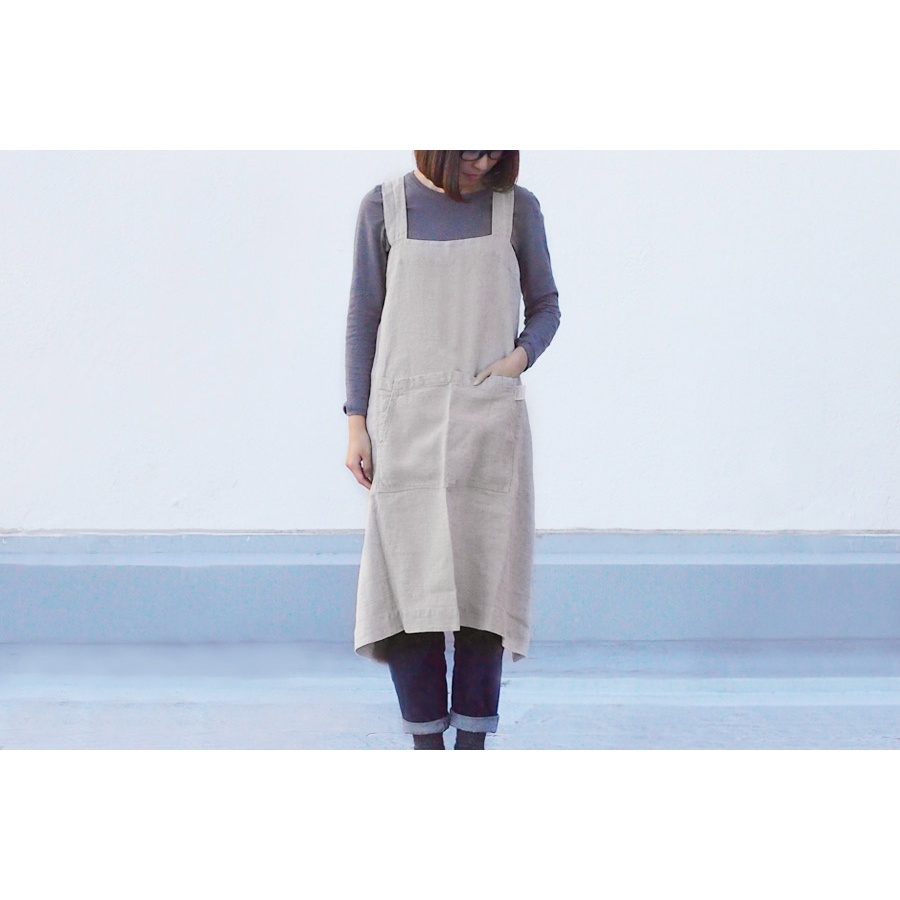 【取扱終了1214】リネンテイルズ ピナフォアエプロン ナチュラル / LINEN TALES ※