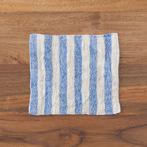 リネンテイルズ ラスティックコレクション コースター ブルー 10×10 / Linen Tales